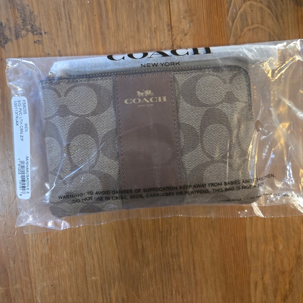 Coach Brown Wristlet